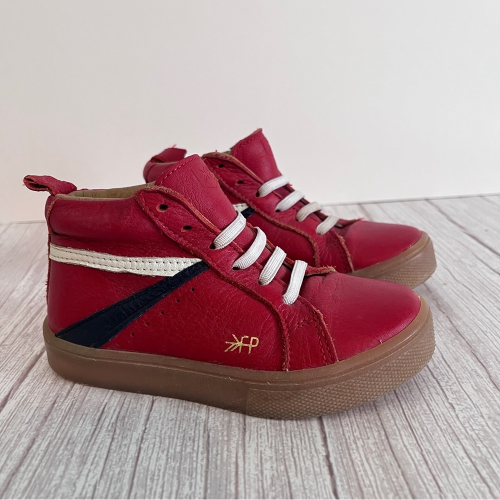 Sz 8 (US) Freshly Picked Child Toddler Kid Red Blue White Leather Sneakers Shoes